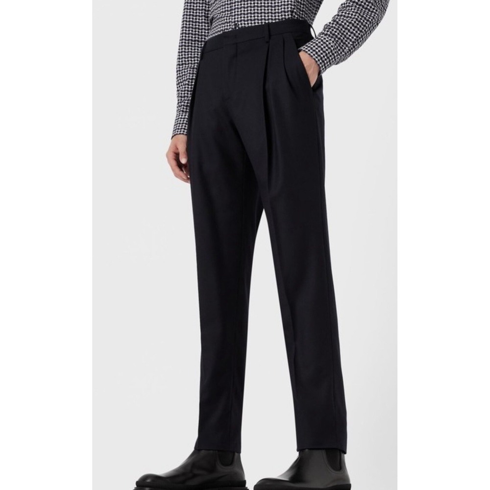 Giorgio Armani Italy Men's Black Flat Front Trousers Pants. NWT Authentic 40x37